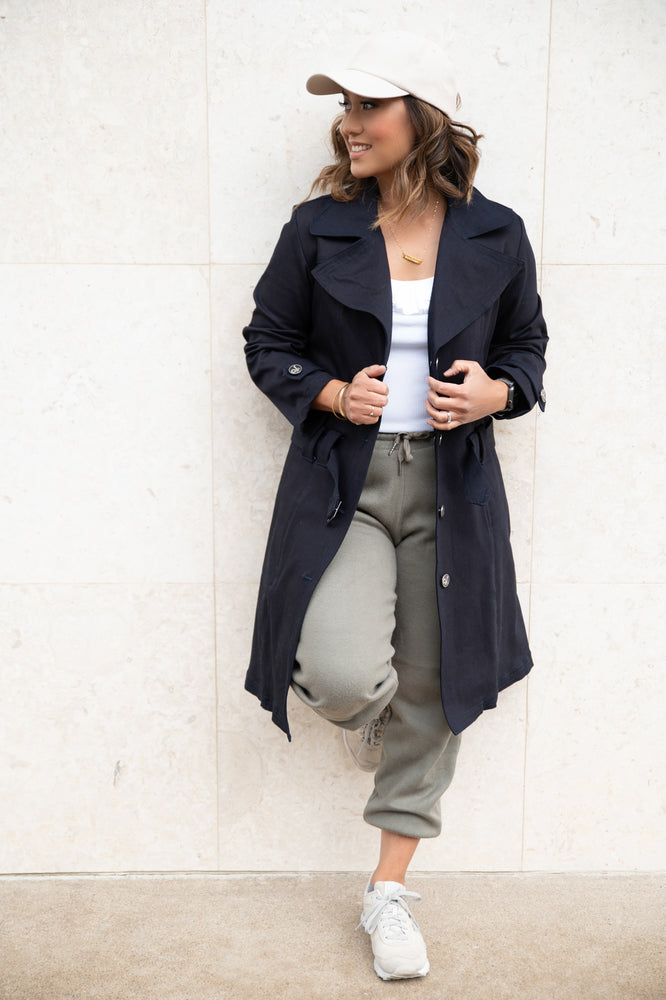 ‘Benison’ Indigo Denim Trench Coat