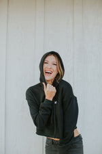 ‘Benison’ Cropped Fleece Hoodie